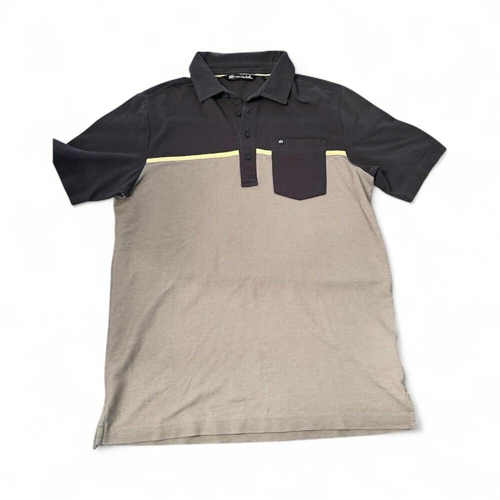 Travis Mathew Polo Shirt Men's Small Gray Blue Lightweight Performance Golf